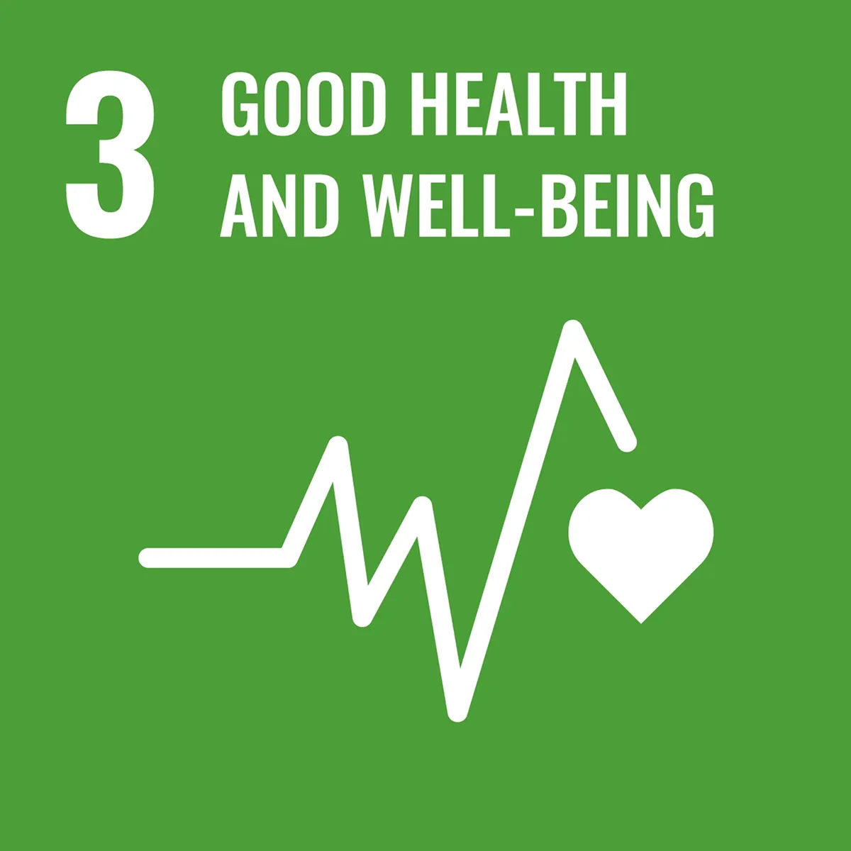 Icon der UN-Ziele für nachhaltige Entwicklung 3: Gesundheit und Wohlbefinden.