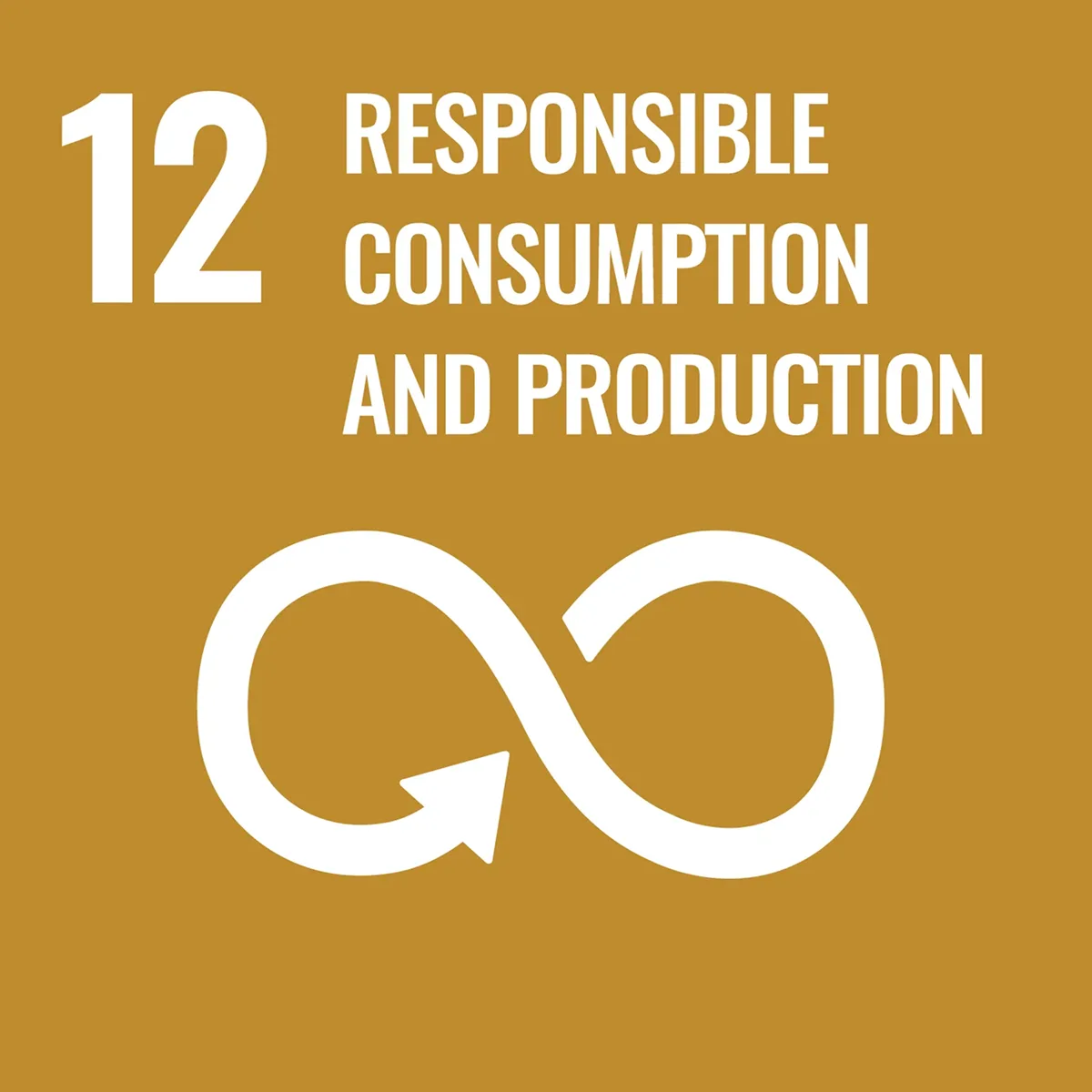 Icon der UN-Ziele für nachhaltige Entwicklung 12: Verantwortungsbewusster Konsum und Produktion.