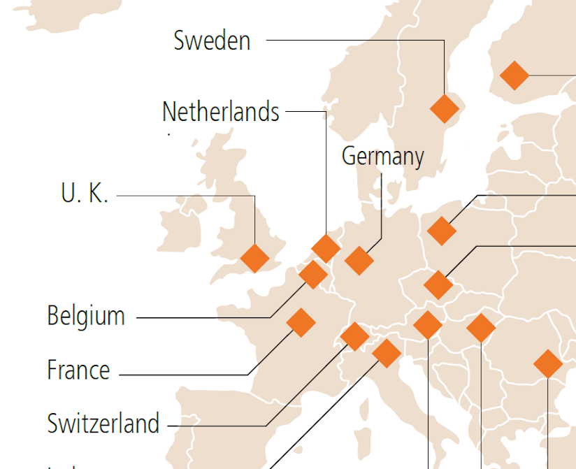 Mitutoyo Branches in Europe